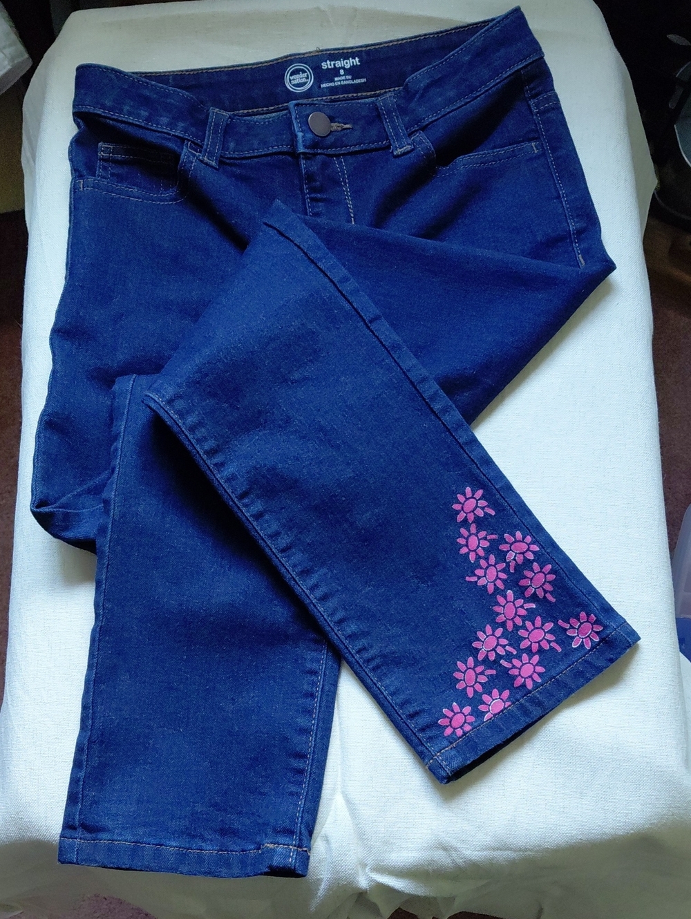 WONDER NATION Girls Hand Painted Jeans